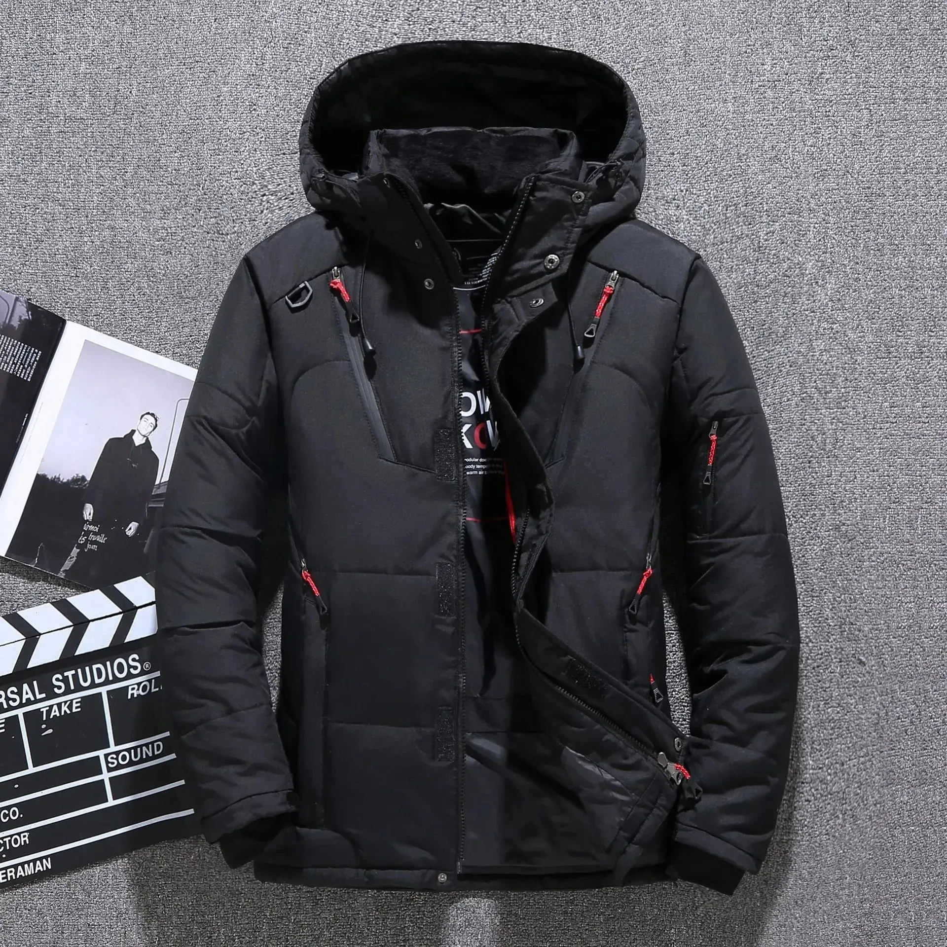 2024 Mens White Duck Down Jacket Warm Hooded Thick Puffer Jacket Coat Male Casual High Quality Overcoat Thermal Winter Parka