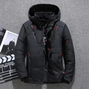 2024 Mens White Duck Down Jacket Warm Hooded Thick Puffer Jacket Coat Male Casual High Quality Overcoat Thermal Winter Parka