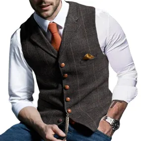 BACKWOODS | Men's Vintage Check Lapel Groomsmen Suit Vest