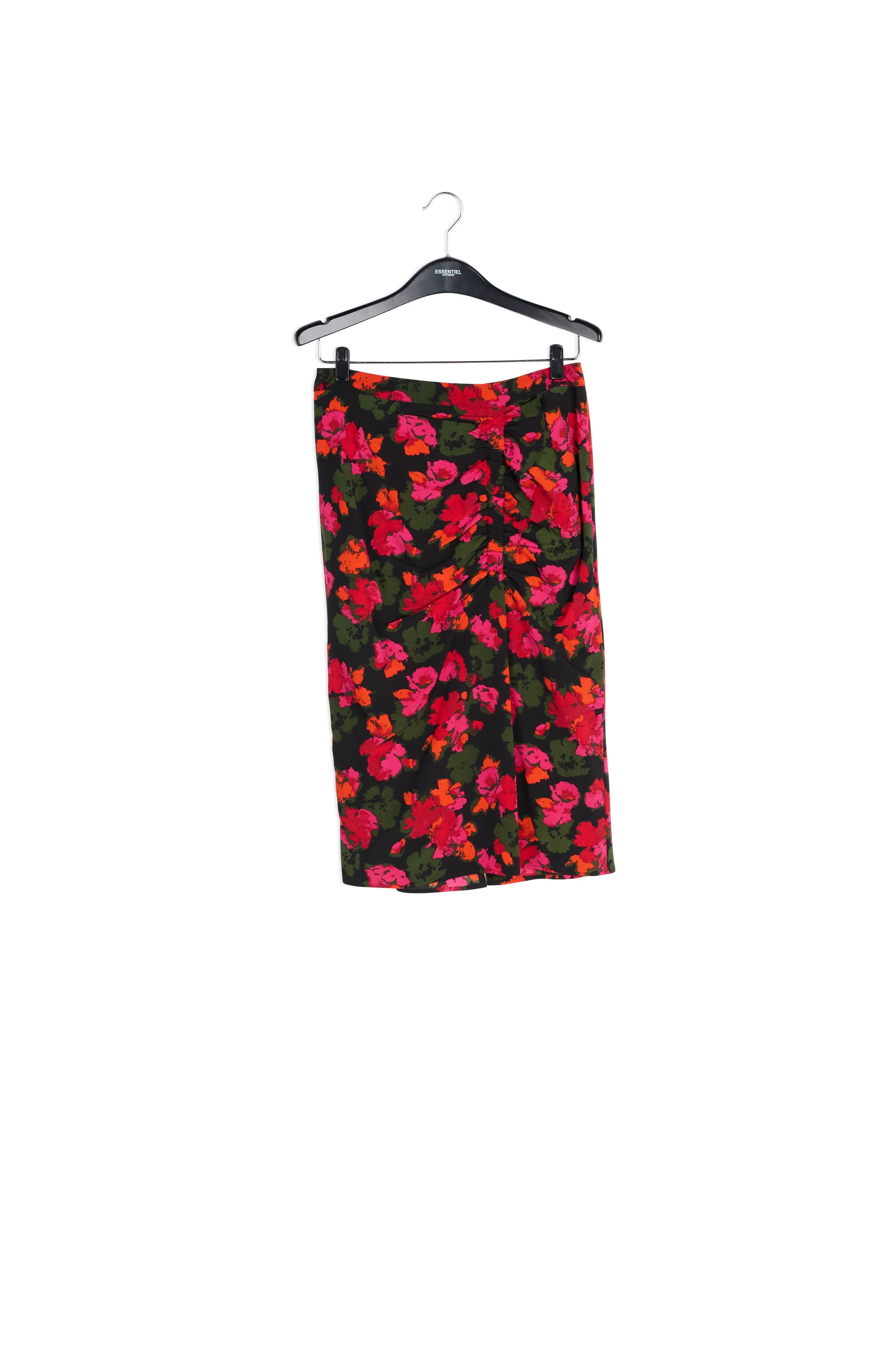 Black and red floral pencil skirt