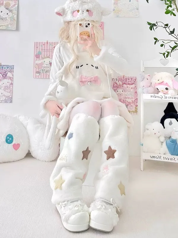 Candy stars fluffy leg warmers