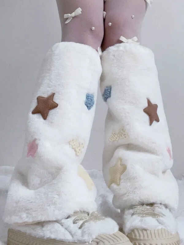Candy stars fluffy leg warmers