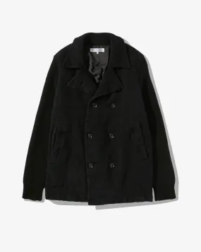CDG Shirt - Men's Wool Nylon Double Breasted Coat - (Navy)