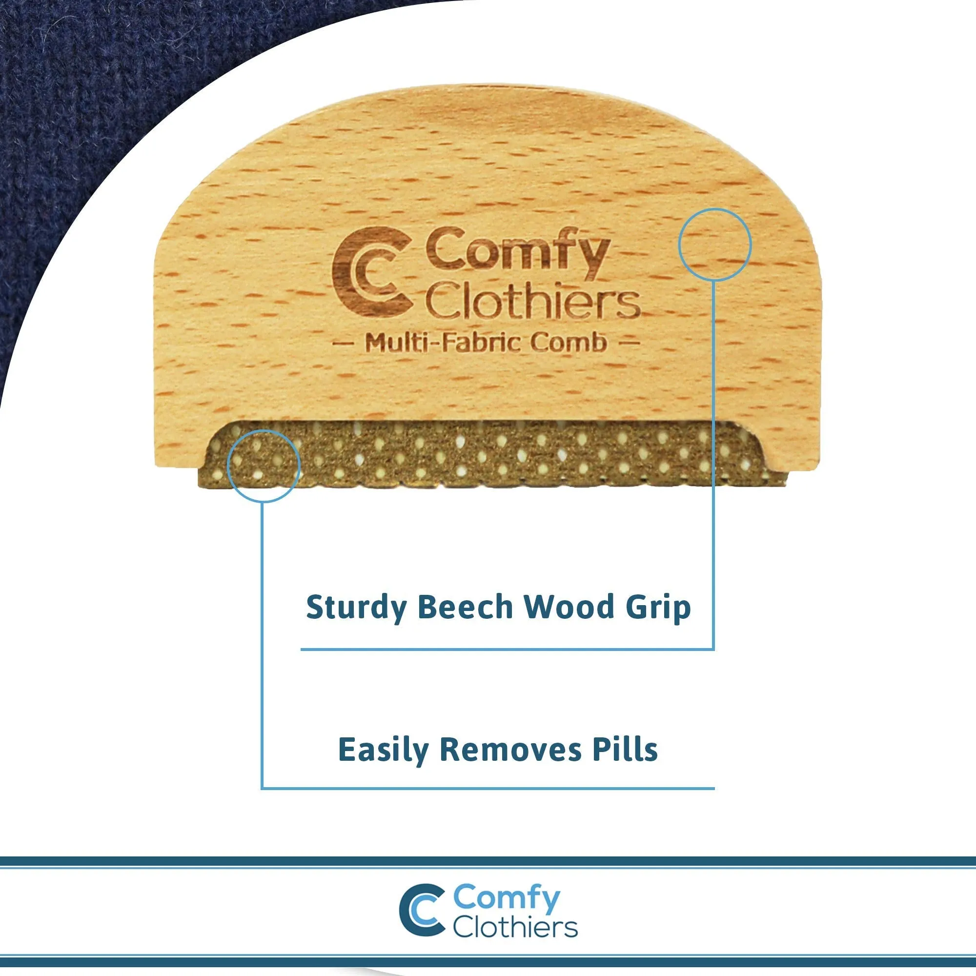 Cedar Wood Cashmere Comb & Beech Wood Sweater Shaver Comb Combo Pack