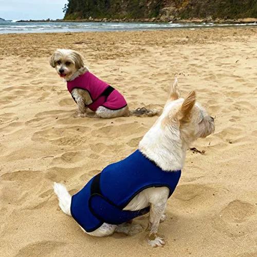 DOGZSTUFF Dog Cooling Vest. Lightweight Jacket with Evaporative Cool Microfiber Technology, UV Protection Shirt for Beach, Sizing for Small, Medium and Large Dogs (XS, Dark Blue)