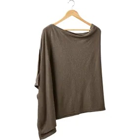 Elegant Solid Cotton Poncho - Taupe