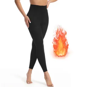 Footless Fleece Lined Tights for Women, Warm Winter Thermal Tights