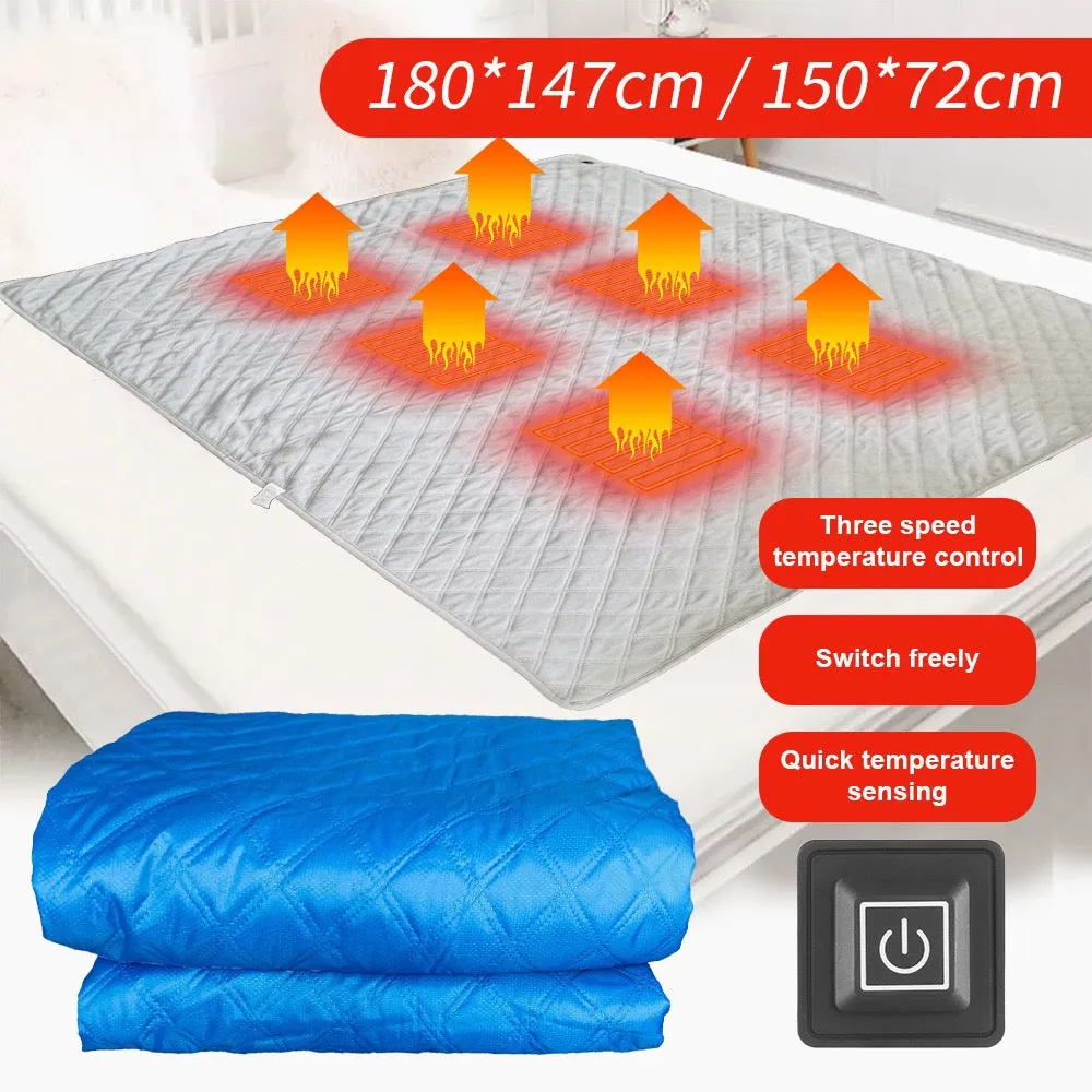 Ice Fishing Polar Fleece Heated Blanket With Portable Charger Waterproof Thickened Heated Shawl For Fishing