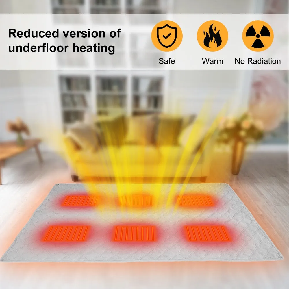 Ice Fishing Polar Fleece Heated Blanket With Portable Charger Waterproof Thickened Heated Shawl For Fishing