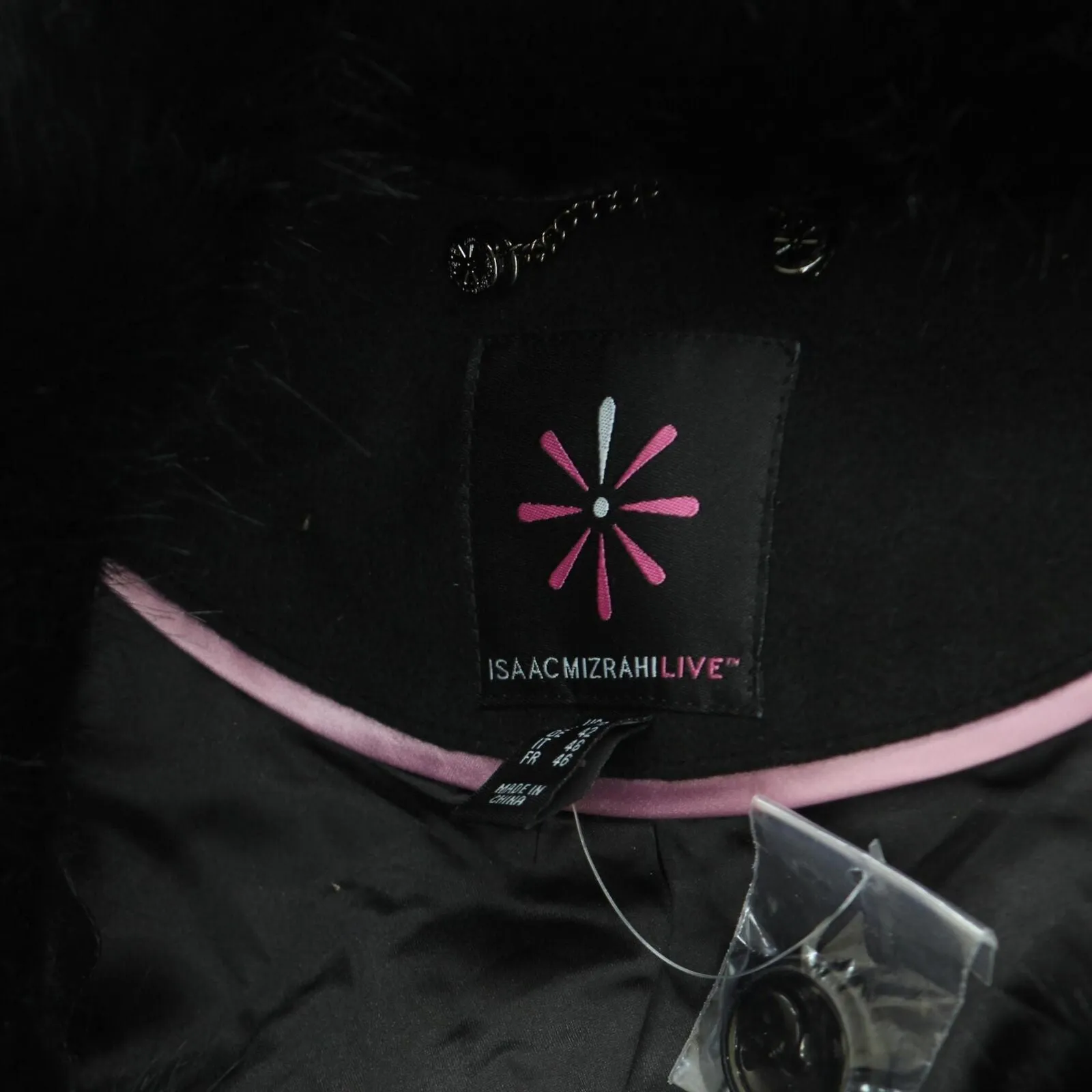 Isaac Mizrahi Live! Faux Fur Collar Heavyweight Overcoat  Parka Coat Black 12