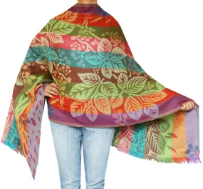 Jamawar Scarf Wool Shawl  Womens Wrap India Clothing (76 x 26 inches)