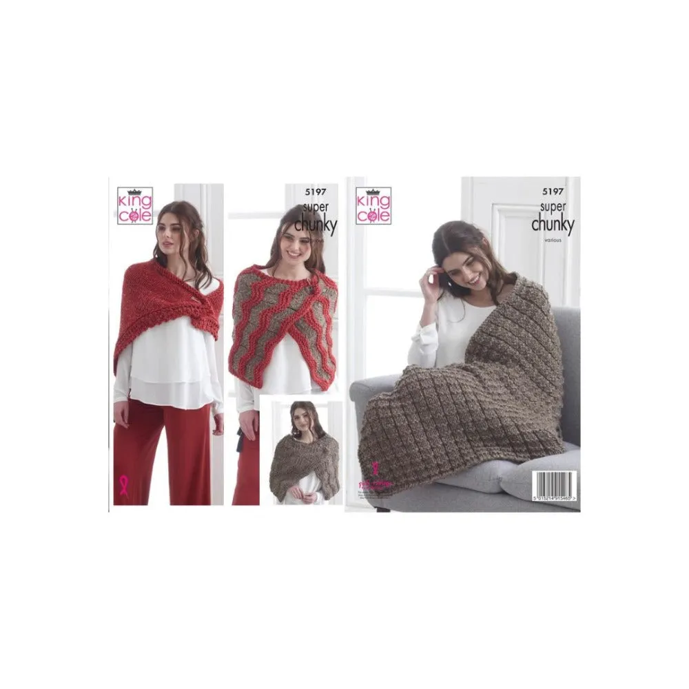 King Cole Accessory Super Chunky Knitting Pattern 5197
