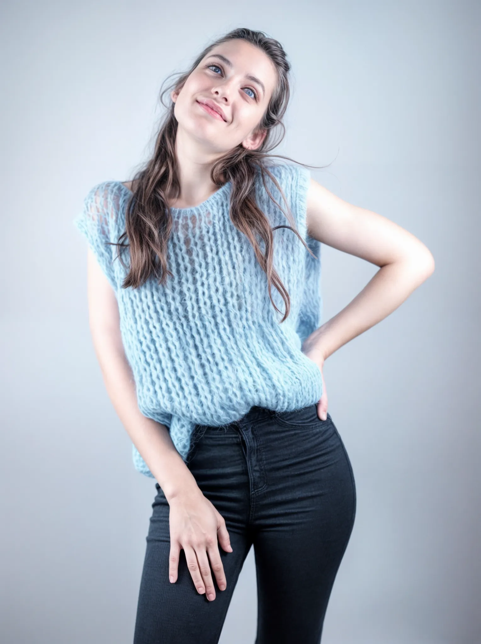 Knit Kit Strick - Weste aus weicher Mohair Wolle gestrickt für den Sommer