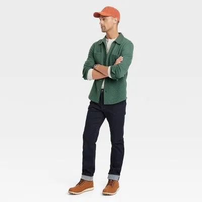 New - Goodfellow & Co Men Fleece Knit Button Down Shirt Jacket Heavyweight Long Sleeve