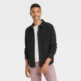 New - Goodfellow & Co Men Fleece Knit Button Down Shirt Jacket Heavyweight Long Sleeve