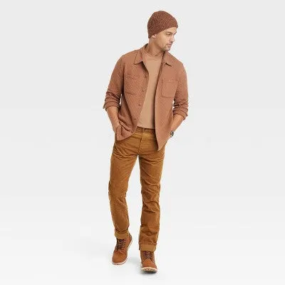 New - Goodfellow & Co Men Fleece Knit Button Down Shirt Jacket Heavyweight Long Sleeve