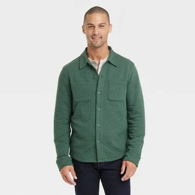 New - Goodfellow & Co Men Fleece Knit Button Down Shirt Jacket Heavyweight Long Sleeve