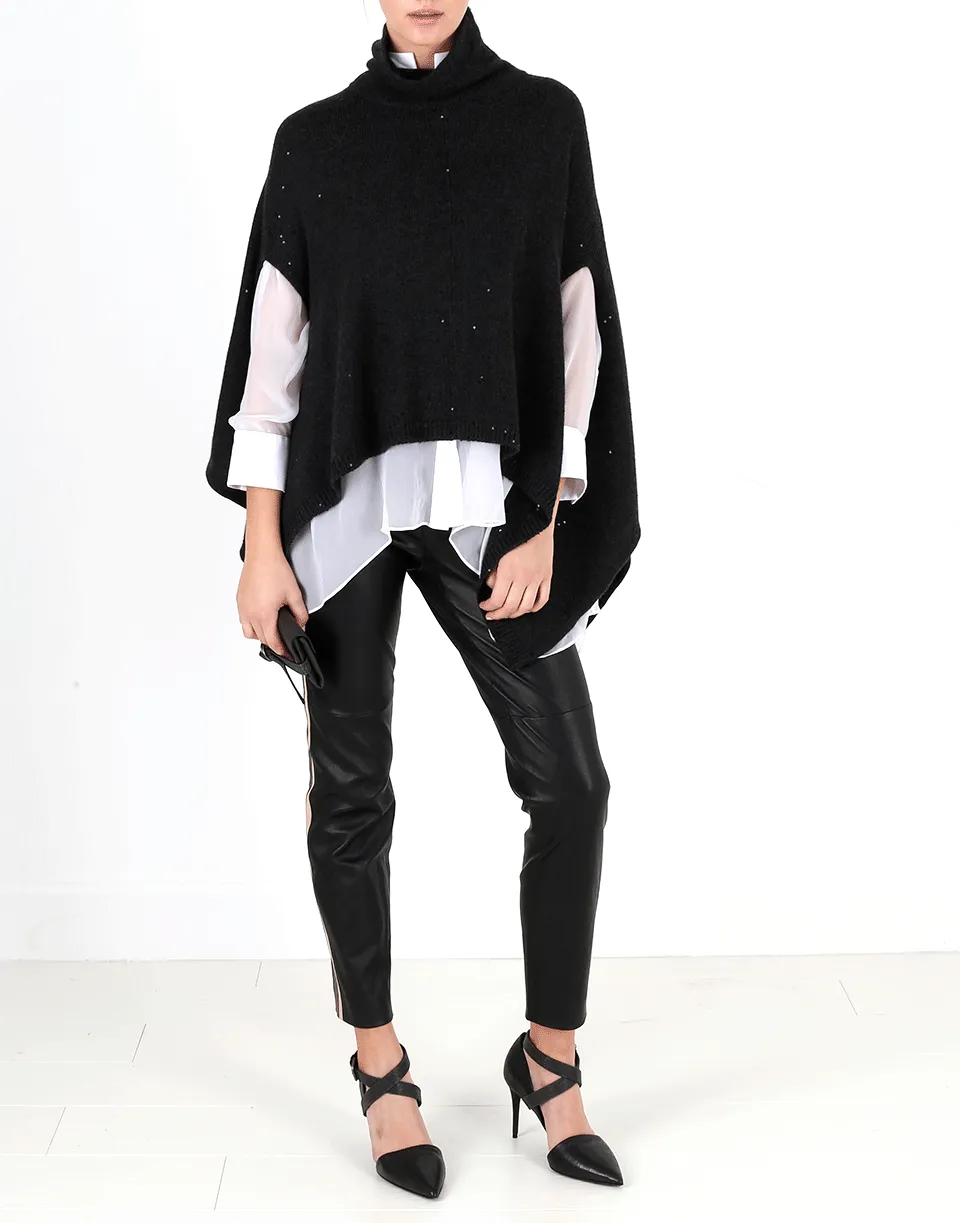Pailette Cowl Poncho
