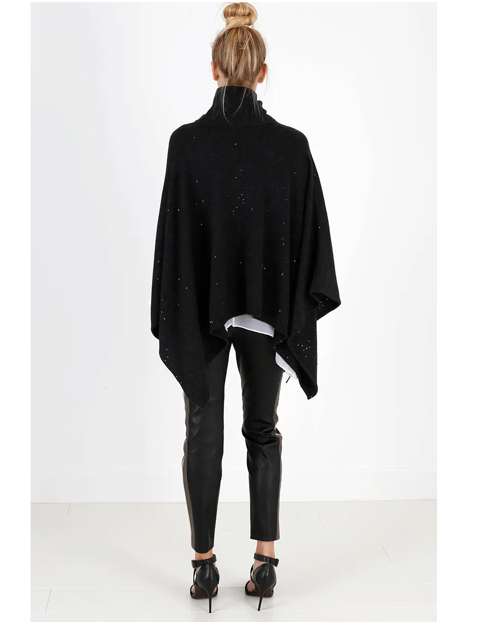 Pailette Cowl Poncho