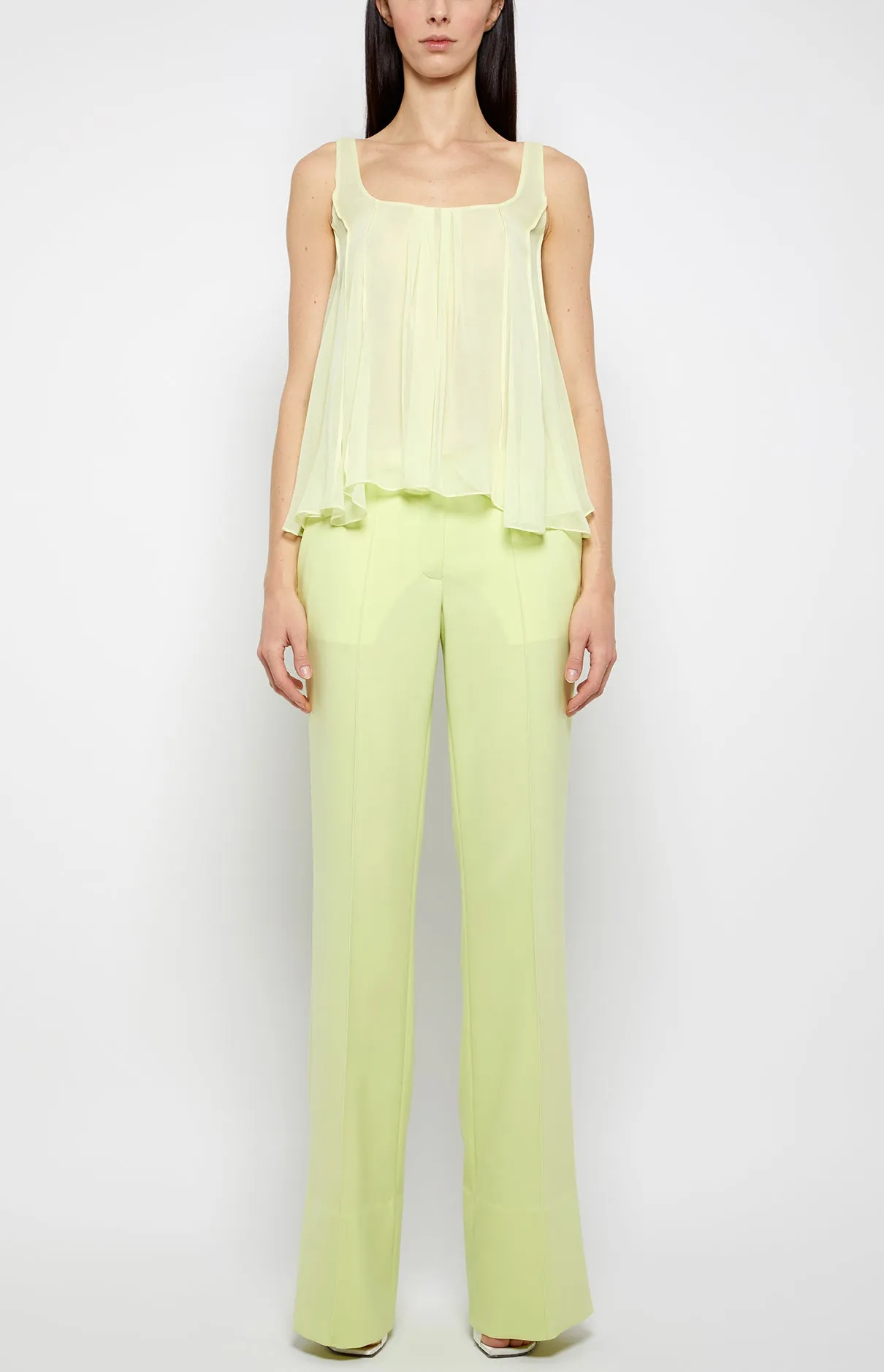 PINTUCK FRONT FULL LEG TROUSER
