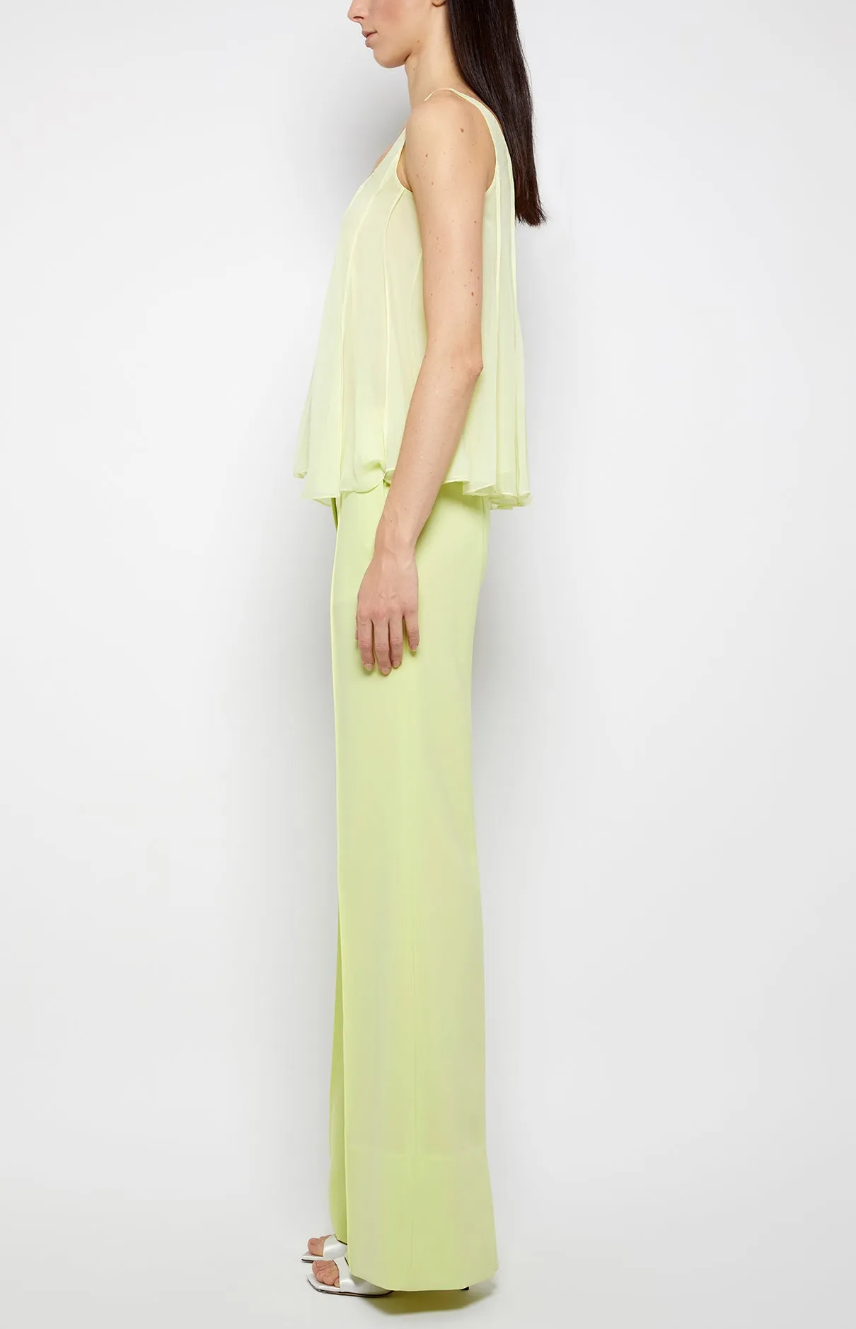 PINTUCK FRONT FULL LEG TROUSER