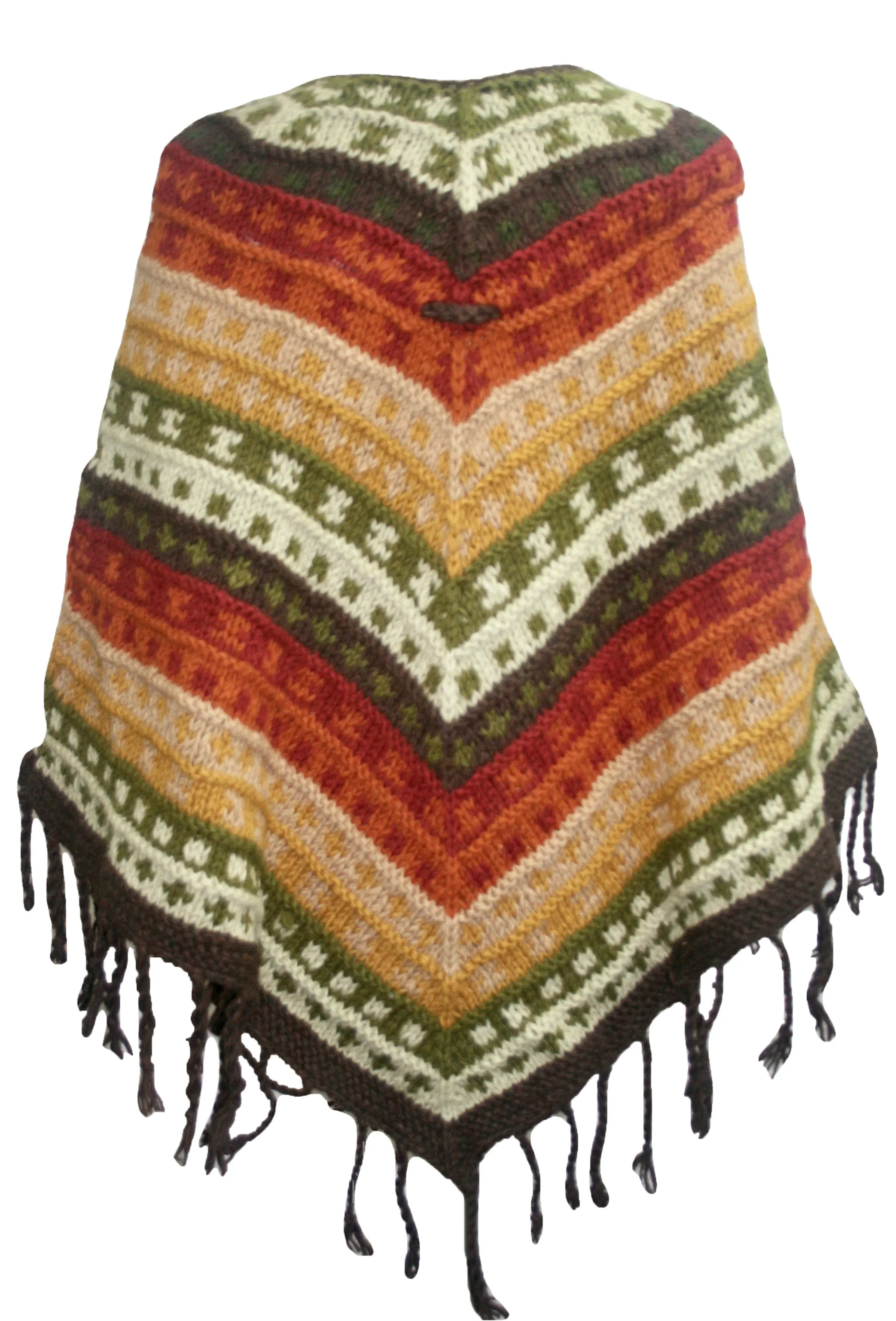 PN 200 Himalayan 2 Ply Warm Sheep Wool Hand Knitted Poncho