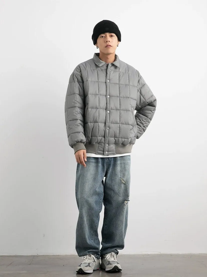Quilted Puffer Jacket with Snap Buttons