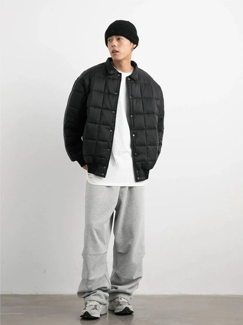 Quilted Puffer Jacket with Snap Buttons