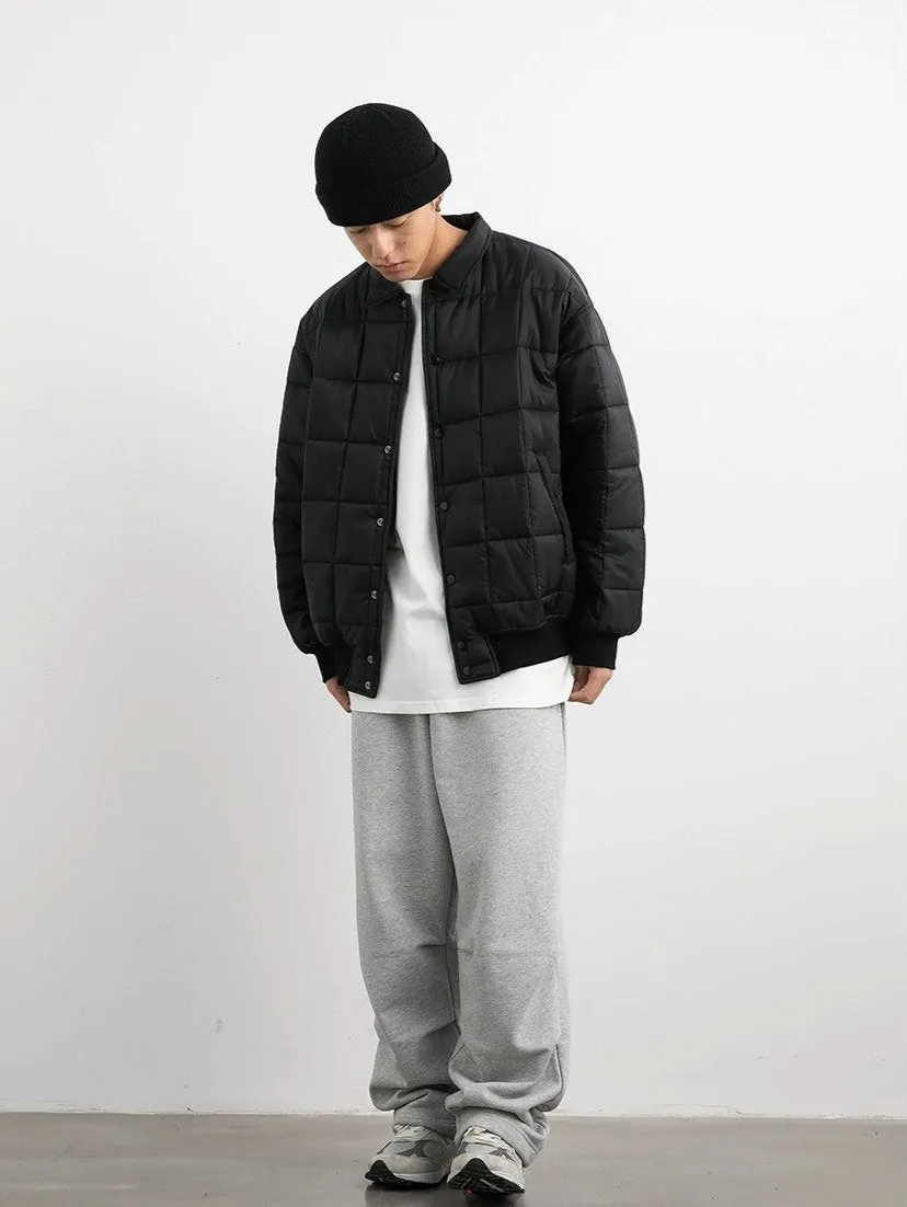 Quilted Puffer Jacket with Snap Buttons