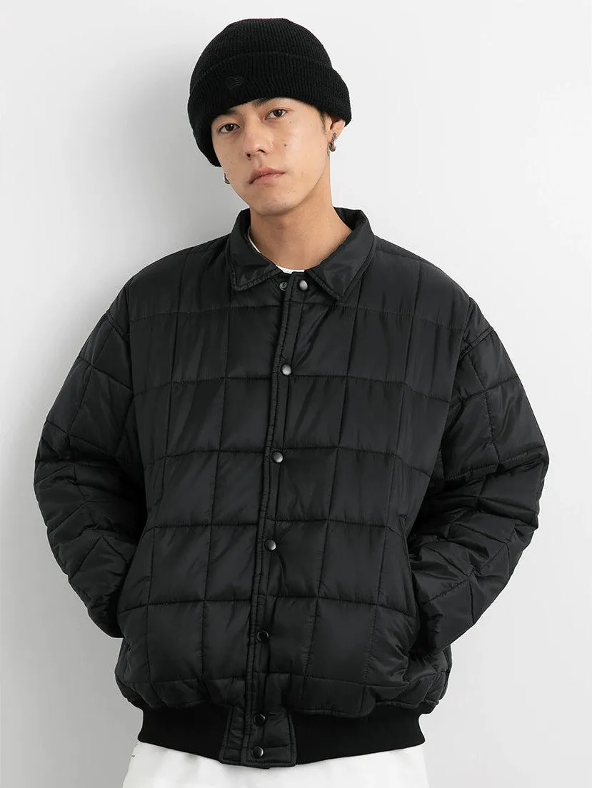 Quilted Puffer Jacket with Snap Buttons