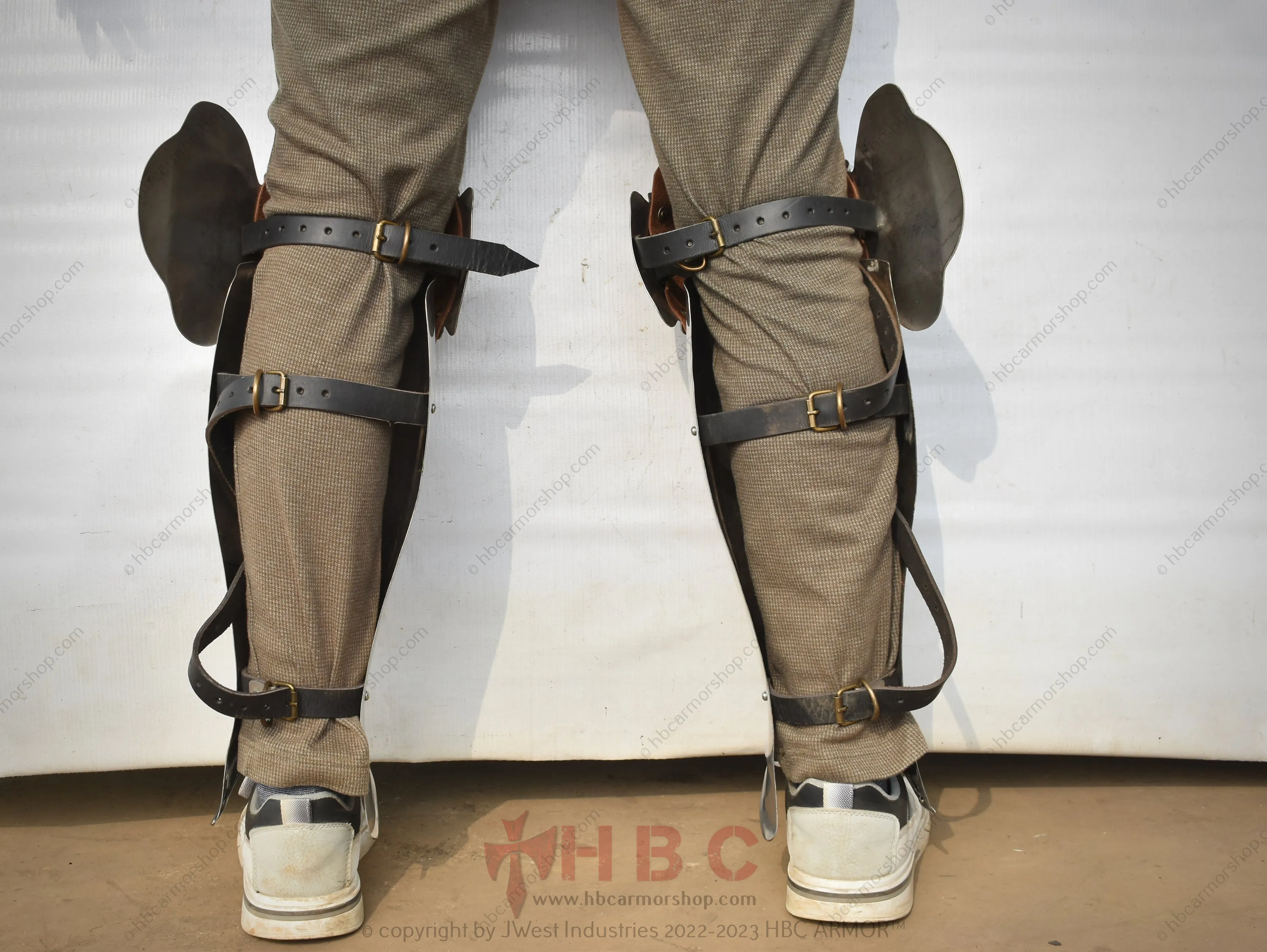 Rieneck Greaves and Cops: Authentic 14th Century Shin Guard Armour