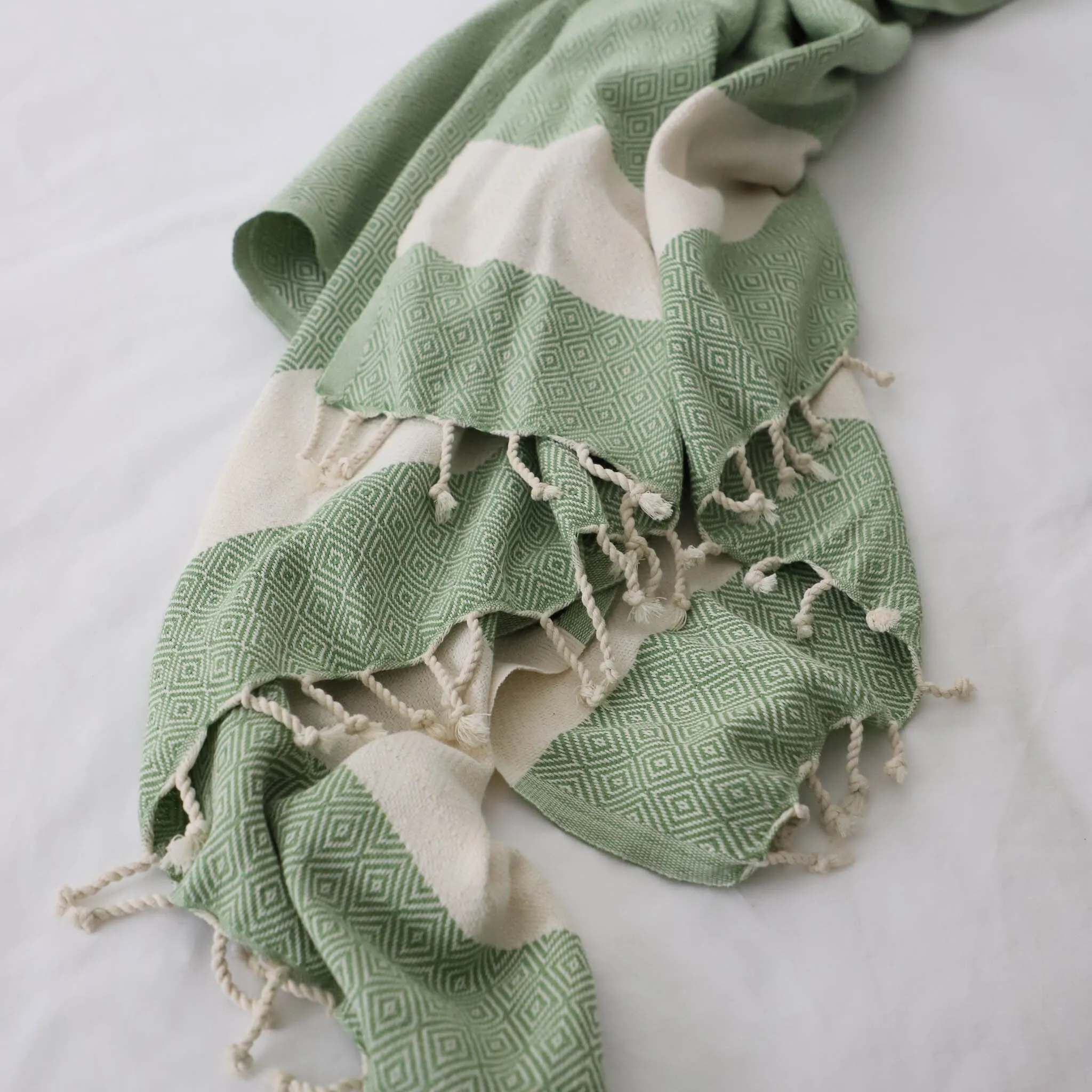 Turkish Towel Diamond in Thyme