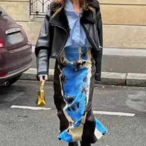 Valeria Printed Maxi Pencil Skirts